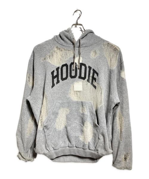 doublet（ダブレット）doublet (ダブレット) RIPPED OFF KNIT HOODIE/ダメージ加工ニットフーディー グレー サイズ:Sの古着・服飾アイテム