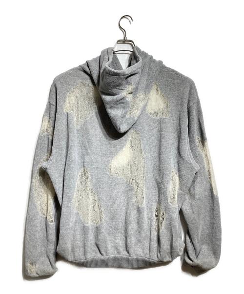 doublet（ダブレット）doublet (ダブレット) RIPPED OFF KNIT HOODIE/ダメージ加工ニットフーディー グレー サイズ:Sの古着・服飾アイテム