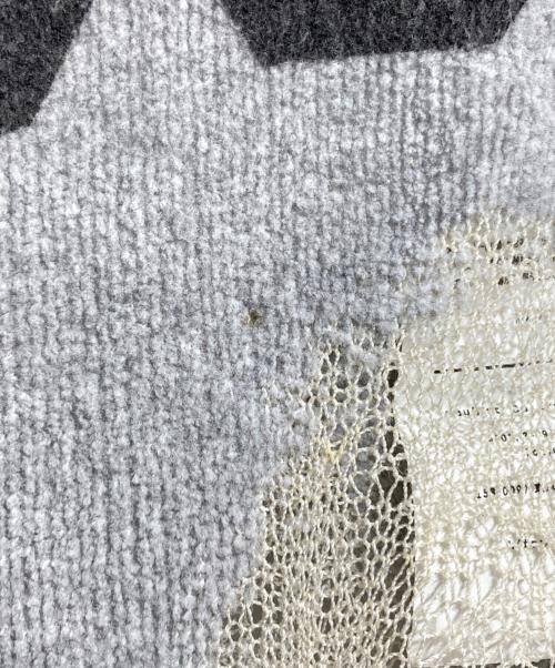 doublet（ダブレット）doublet (ダブレット) RIPPED OFF KNIT HOODIE/ダメージ加工ニットフーディー グレー サイズ:Sの古着・服飾アイテム