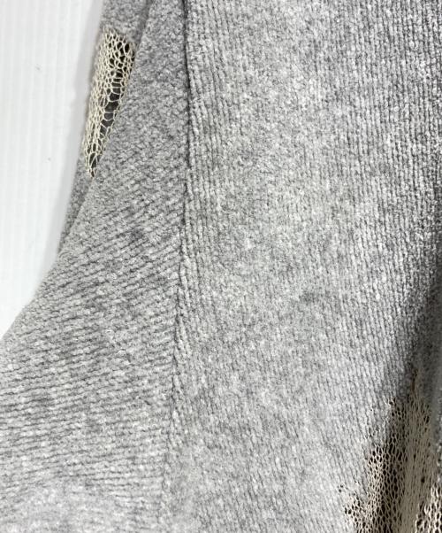 doublet（ダブレット）doublet (ダブレット) RIPPED OFF KNIT HOODIE/ダメージ加工ニットフーディー グレー サイズ:Sの古着・服飾アイテム