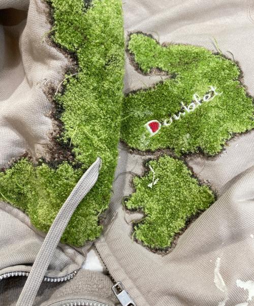 doublet（ダブレット）doublet (ダブレット) MOSS-GROWN EMBROIDERY HOODIE/モスグラウンエンブロイダリーフーディー ベージュ×グリーン サイズ:Lの古着・服飾アイテム
