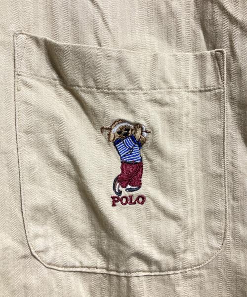 POLO RALPH LAUREN（ポロ・ラルフローレン）POLO RALPH LAUREN (ポロ・ラルフローレン) ベアー刺繍シャツ/Bear-embroidered shirt ベージュ サイズ:XLの古着・服飾アイテム