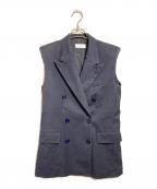 DRIES VAN NOTENドリスヴァンノッテン）の古着「パワーショルダーダブルブレストジレ/Power-shoulder double-breasted gilet」｜ネイビー