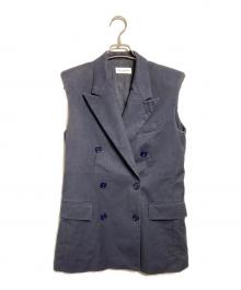 DRIES VAN NOTEN（ドリスヴァンノッテン）の古着「パワーショルダーダブルブレストジレ/Power-shoulder double-breasted gilet」｜ネイビー