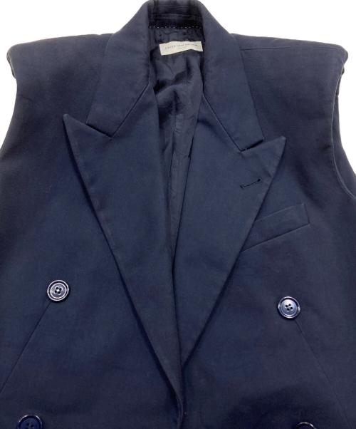 DRIES VAN NOTEN（ドリスヴァンノッテン）DRIES VAN NOTEN (ドリスヴァンノッテン) パワーショルダーダブルブレストジレ/Power-shoulder double-breasted gilet ネイビー サイズ:36の古着・服飾アイテム