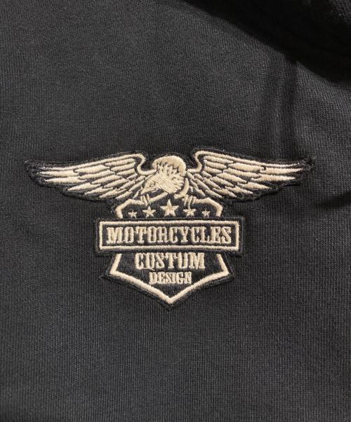 VANSON（バンソン）VANSON (バンソン) デスラビット刺繍ジップパーカー ブラック サイズ:Ｍの古着・服飾アイテム