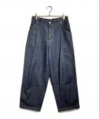 NEON SIGNネオンサイン）の古着「WIDE DENIM SLACKS 'RIGID'/ワイドデニムスラックス「リジッド」」｜インディゴ