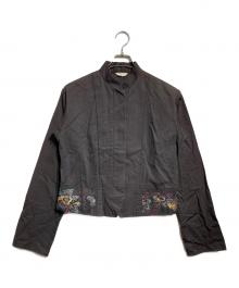 DRIES VAN NOTEN（ドリスヴァンノッテン）の古着「スタンドカラー刺繍ジャケット/Embroidered Stand-Collar Jacket」｜グレー
