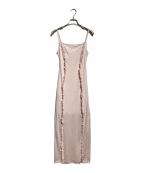 Snidelスナイデル）の古着「フリルメローキャミワンピース/Ruffled Lettuce-Edge Camisole Dress」｜ピンク