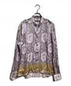 GUCCIグッチ）の古着「総柄シルクシャツ/All-over print silk shirt」｜パープル