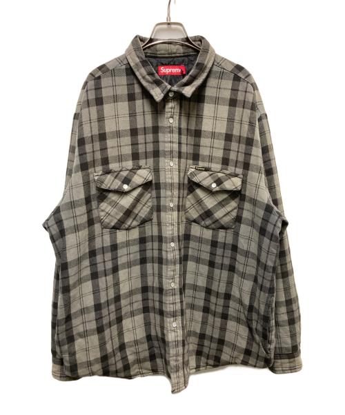 SUPREME（シュプリーム）SUPREME (シュプリーム) Quilted Flannel Snap Shirt グレー サイズ:XLの古着・服飾アイテム