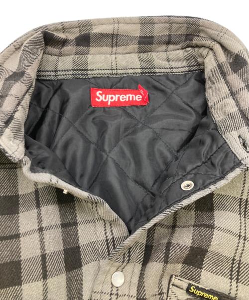 SUPREME（シュプリーム）SUPREME (シュプリーム) Quilted Flannel Snap Shirt グレー サイズ:XLの古着・服飾アイテム