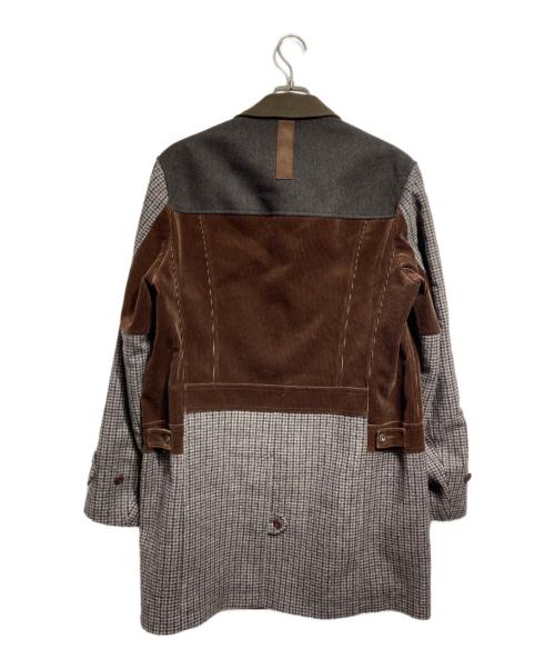 COMME des GARCONS JUNYA WATANABE MAN（コム デ ギャルソン ジュンヤ ワタナベ マン）COMME des GARCONS JUNYA WATANABE MAN (コム デ ギャルソン ジュンヤ ワタナベ マン) LEVI'S (リーバイス) Ｗネーム 3rd × チェスター ドッキングコート ブラウン サイズ:Mの古着・服飾アイテム