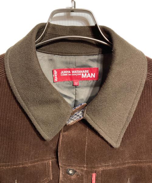 COMME des GARCONS JUNYA WATANABE MAN（コム デ ギャルソン ジュンヤ ワタナベ マン）COMME des GARCONS JUNYA WATANABE MAN (コム デ ギャルソン ジュンヤ ワタナベ マン) LEVI'S (リーバイス) Ｗネーム 3rd × チェスター ドッキングコート ブラウン サイズ:Mの古着・服飾アイテム