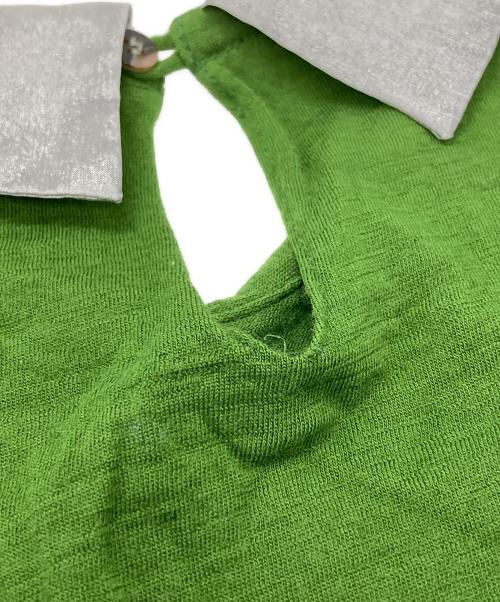 tricot COMME des GARCONS（トリココムデギャルソン）tricot COMME des GARCONS (トリココムデギャルソン) ラウンドカラー ウールジャージー ニット/Round-collar wool jersey knit グリーン サイズ:－の古着・服飾アイテム