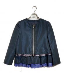 sacai（サカイ）の古着「レース切替ブルゾン/Lace-Panel Blouson」｜ネイビー