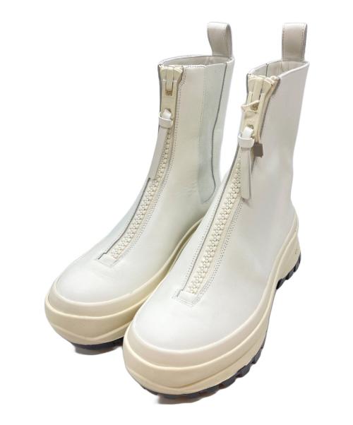 JIL SANDER（ジルサンダー）JIL SANDER (ジルサンダー) チャンキージップブーツ ホワイト サイズ:22.5cmの古着・服飾アイテム