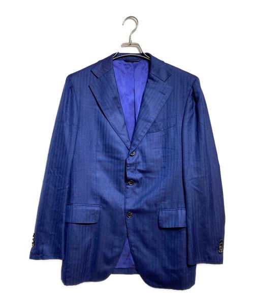azabu tailor（アザブテーラー）azabu tailor (アザブテーラー) カシミア混テーラードジャケット/Cashmere-blend tailored jacket ネイビー サイズ:FREEの古着・服飾アイテム