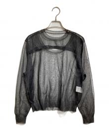 HYKE（ハイク）の古着「SHEER CREW NECK SWEATER/シアークルーネックセーター」｜ブラック