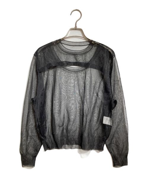 HYKE（ハイク）HYKE (ハイク) SHEER CREW NECK SWEATER/シアークルーネックセーター ブラック サイズ:1の古着・服飾アイテム