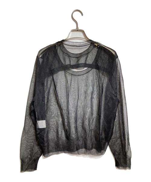 HYKE（ハイク）HYKE (ハイク) SHEER CREW NECK SWEATER/シアークルーネックセーター ブラック サイズ:1の古着・服飾アイテム