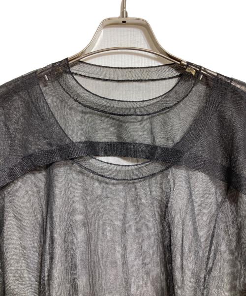 HYKE（ハイク）HYKE (ハイク) SHEER CREW NECK SWEATER/シアークルーネックセーター ブラック サイズ:1の古着・服飾アイテム