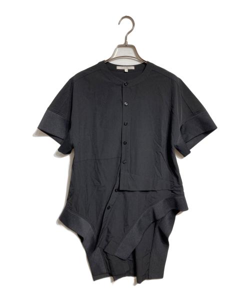 UN3D.（アンスリード）UN3D. (アンスリード) リブコンビタイプライターシャツ/Rib-Combo Typewriter Shirt ブラック サイズ:36の古着・服飾アイテム