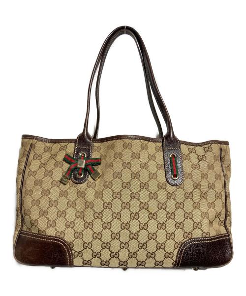 GUCCI（グッチ）GUCCI (グッチ) GG柄 プリンシーライン トートバッグ ブラウン サイズ:不明（表記無）の古着・服飾アイテム
