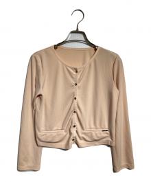 FOXEY NEWYORK（フォクシーニューヨーク）の古着「マットストレッチジャージカーディガン/Matte Stretch Jersey Cardigan」｜ベージュ