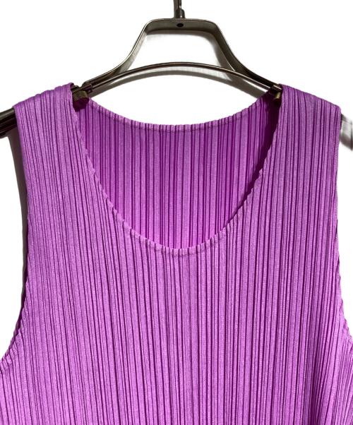 PLEATS PLEASE（プリーツプリーズ）PLEATS PLEASE (プリーツプリーズ) プリーツタンクトップ/ Pleated tank top パープル サイズ:3の古着・服飾アイテム
