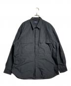 COMME des GARCONS HOMMEコムデギャルソン オム）の古着「綿ナイロンウェザー L/S シャツ/Cotton-Nylon Weather Cloth Long-Sleeve Shirt」｜ブラック