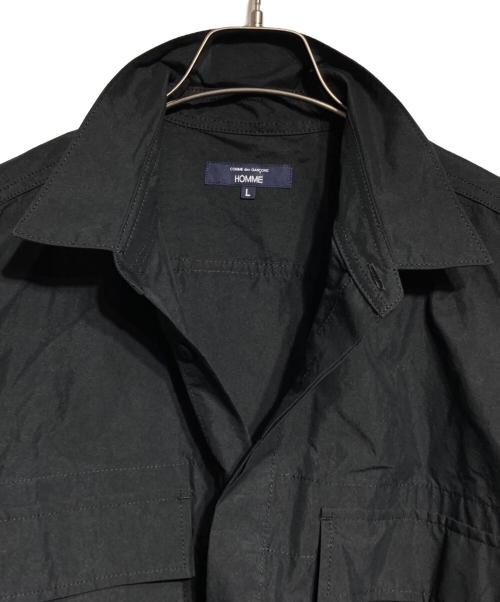 COMME des GARCONS HOMME（コムデギャルソン オム）COMME des GARCONS HOMME (コムデギャルソン オム) 綿ナイロンウェザー L/S シャツ/Cotton-Nylon Weather Cloth Long-Sleeve Shirt ブラック サイズ:Lの古着・服飾アイテム