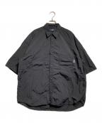 COMME des GARCONS HOMMEコムデギャルソン オム）の古着「ナイロンタッサー シャツ」｜ブラック