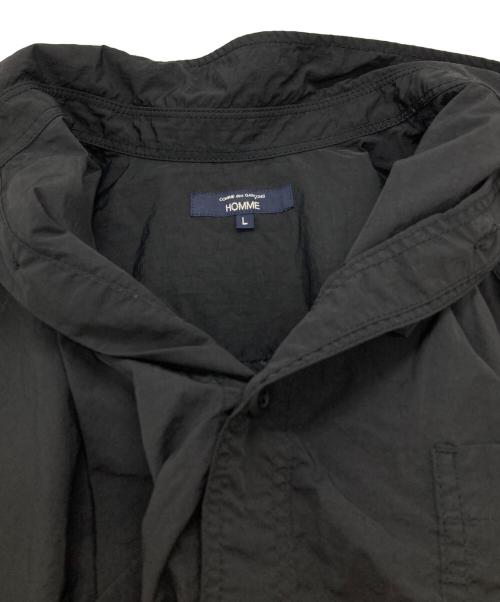 COMME des GARCONS HOMME（コムデギャルソン オム）COMME des GARCONS HOMME (コムデギャルソン オム) ナイロンタッサー シャツ ブラック サイズ:Ｌの古着・服飾アイテム