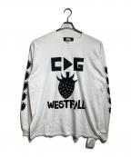 COMME des GARCONS BLACKMARKETコムデギャルソンブラックマーケット）の古着「プリントカットソー/Printed cut-and-sew top」｜ホワイト