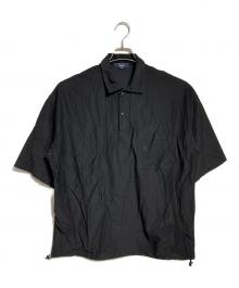 COMME des GARCONS HOMME（コムデギャルソン オム）の古着「ストレッチカルゼポロシャツ/Stretch Kersey Polo Shirt」｜ブラック
