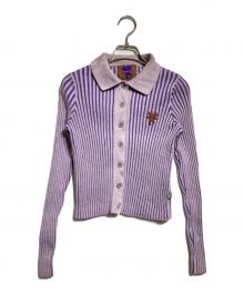 Heaven by Marc Jacobs（ヘブンバイマークジェイコブス）の古着「テディタイニーリブカーディガン/Teddy Tiny Rib Cardigan」｜パープル