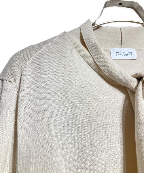 MACKINTOSH PHILOSOPHY（マッキントッシュ フィロソフィー）MACKINTOSH PHILOSOPHY (マッキントッシュ フィロソフィー) リボンタイニット/Ribbon-tie knit top ベージュ サイズ:38の古着・服飾アイテム