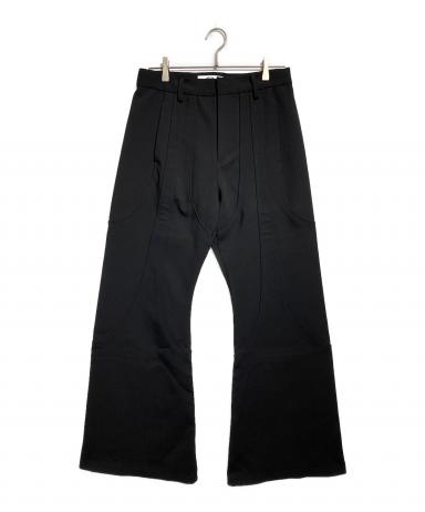 goat essence スラックス ブラック フレアパンツ 中古・古着通販】GOAT ESSENCE (ゴートエッセンス) 4TUCK FLARE PANTS