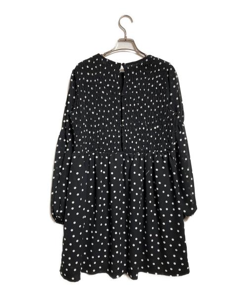 GANNI（ガニー）GANNI (ガニー) パフスリーブドットドレス/Polka-dot puff-sleeve dress ブラック サイズ:34の古着・服飾アイテム