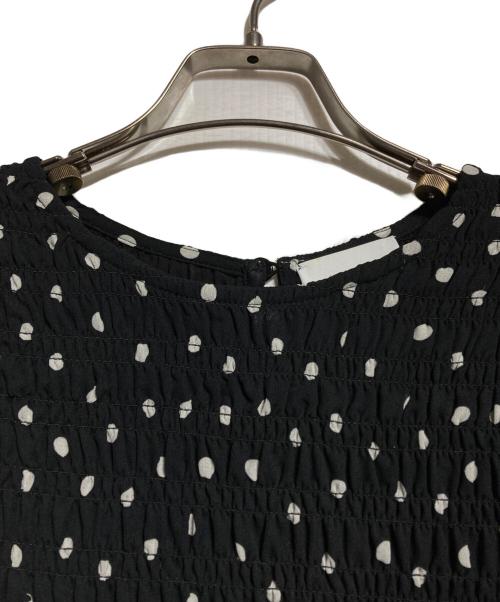 GANNI（ガニー）GANNI (ガニー) パフスリーブドットドレス/Polka-dot puff-sleeve dress ブラック サイズ:34の古着・服飾アイテム
