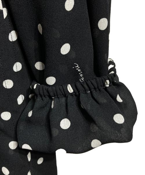 GANNI（ガニー）GANNI (ガニー) パフスリーブドットドレス/Polka-dot puff-sleeve dress ブラック サイズ:34の古着・服飾アイテム