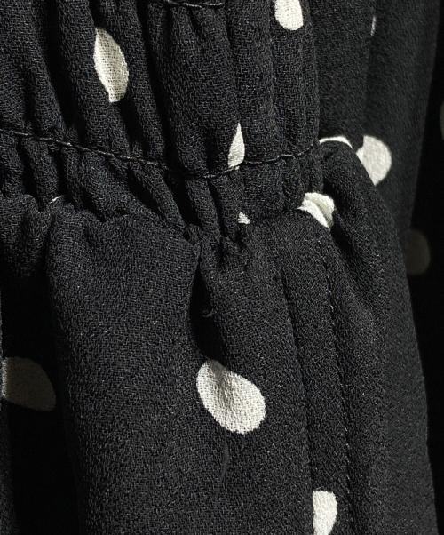 GANNI（ガニー）GANNI (ガニー) パフスリーブドットドレス/Polka-dot puff-sleeve dress ブラック サイズ:34の古着・服飾アイテム