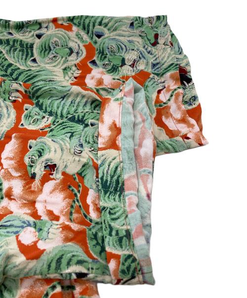 Hula Keiki（フラケイキ）Hula Keiki (フラケイキ) 虎柄アロハシャツ グリーン×オレンジ サイズ:Lの古着・服飾アイテム