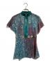 VIVIENNE TAM（ヴィヴィアンタム）の古着「クジャク柄パワーネットカットソー/ Peacock-print power mesh top」｜グリーン