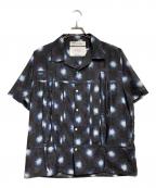 DAIRIKUダイリク）の古着「FLOWER ALOHA SHIRT/フラワーアロハシャツ」｜ブラック