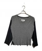 MM6 Maison Margielaエムエムシックスメゾンマルジェラ）の古着「切替カットソー/Panel-detail cut-and-sew top」｜グレー