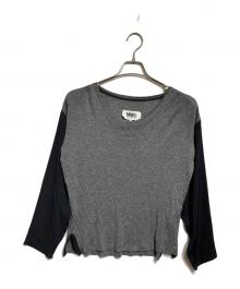 MM6 Maison Margiela（エムエムシックスメゾンマルジェラ）の古着「切替カットソー/Panel-detail cut-and-sew top」｜グレー