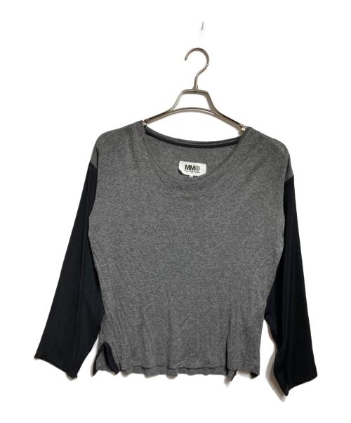 MM6 Maison Margiela（エムエムシックスメゾンマルジェラ）MM6 Maison Margiela (エムエムシックスメゾンマルジェラ) 切替カットソー/Panel-detail cut-and-sew top グレー サイズ:XSの古着・服飾アイテム