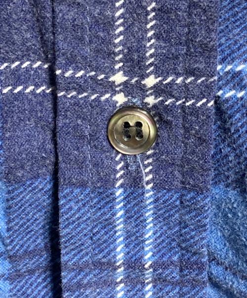 UNUSED（アンユーズド）UNUSED (アンユーズド) ダメージ加工ネルシャツ/Distressed flannel shirt ブルー サイズ:2の古着・服飾アイテム